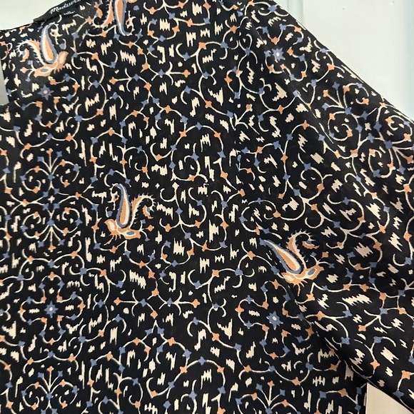 Madewell Silk Fiesta Paisley Bell-Sleeve Blouse Womens Sz M - Picture 6 of 6